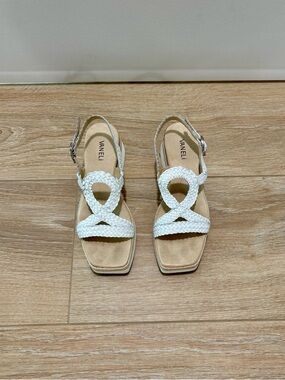 Vaneli White Braided Slingback Sandals